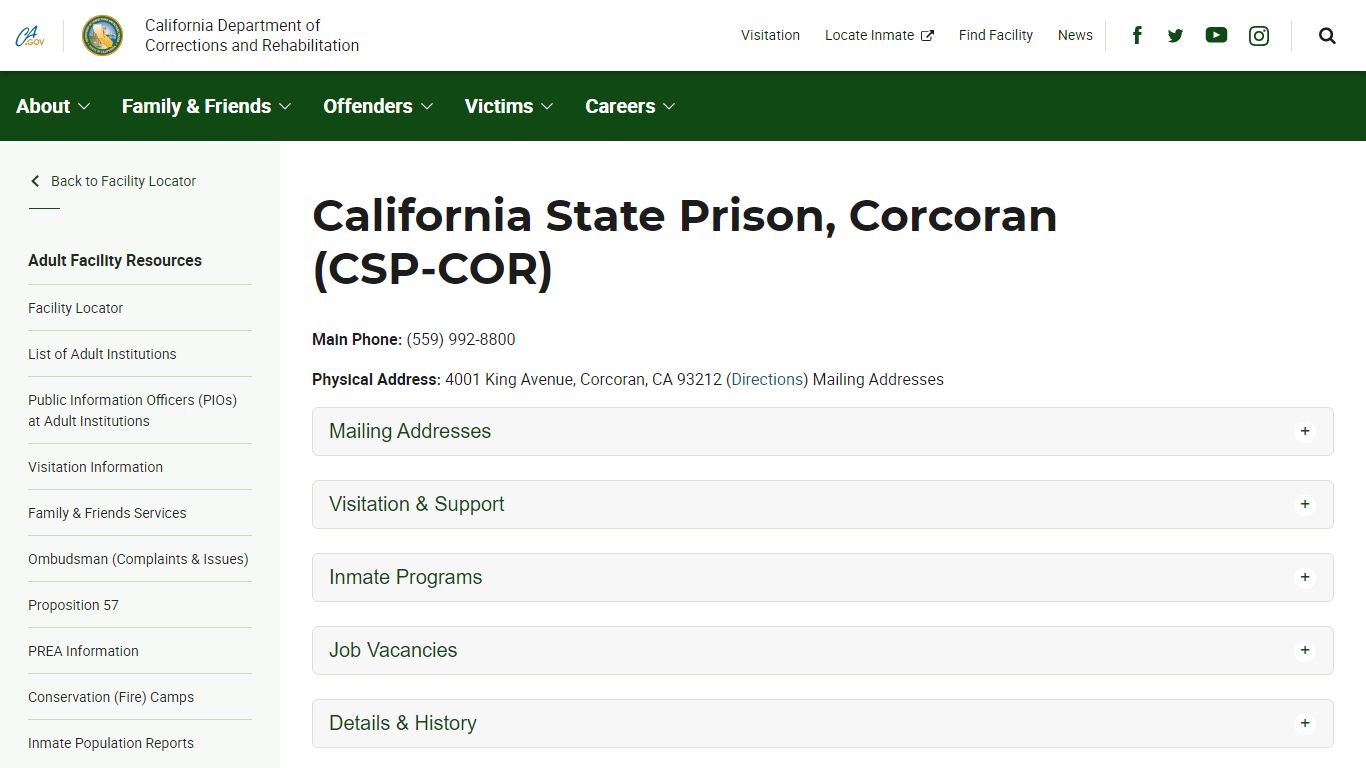 California State Prison, Corcoran (CSP-COR) - California ...